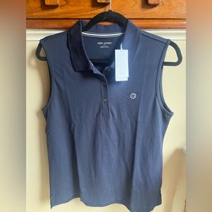 NWT Women's Tory Burch Sport Perf Sleeveless Polo